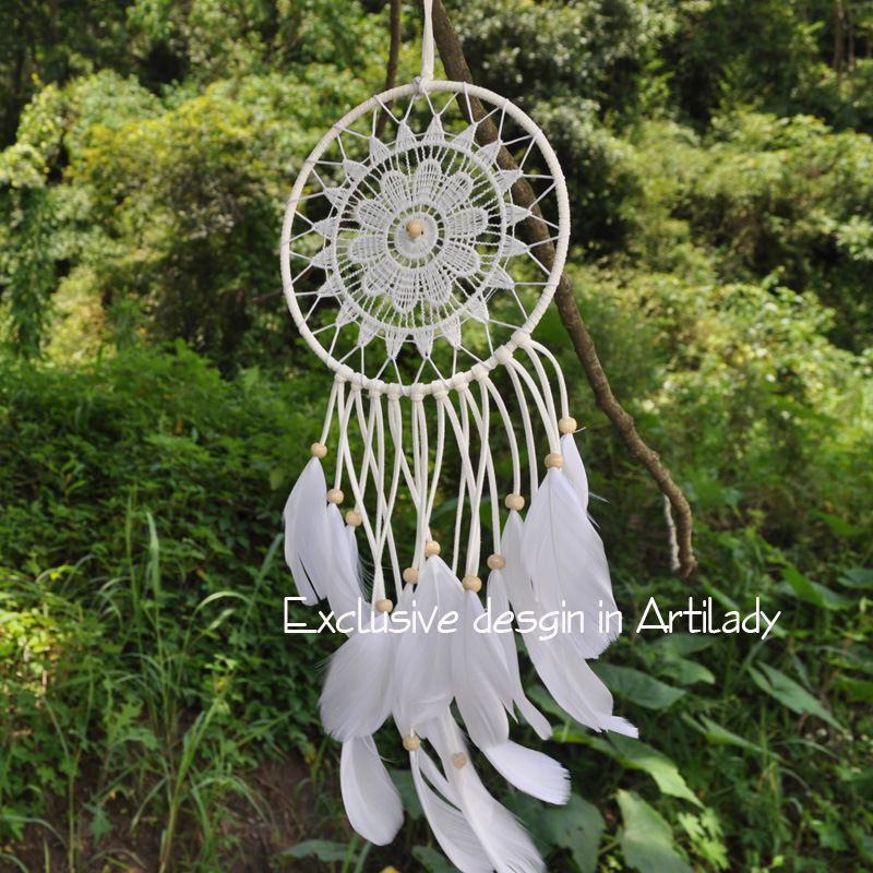 2017 Vintage Enchanted Forest White Dreamcatcher Handmade Dream