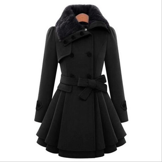XXL XXXL 4XL Talla Grande Abrigo De Moda Para Mujer Abrigos De Lana De Invierno Abrigos De Lana De Larga Para Negro / Azul Manteau FemmeQ333 De 92,45 € | DHgate