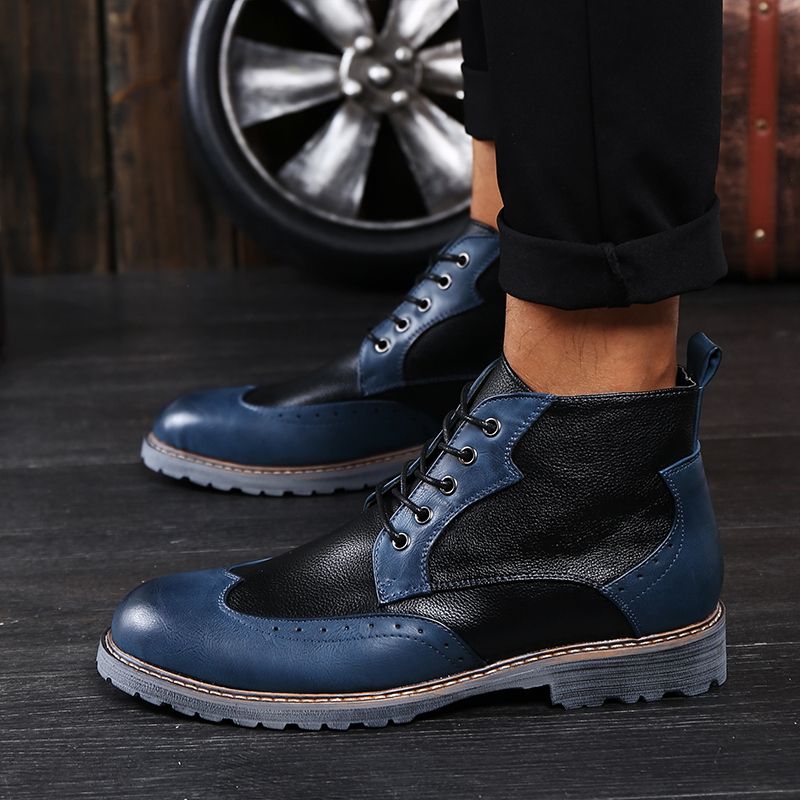 mens blue dress boots