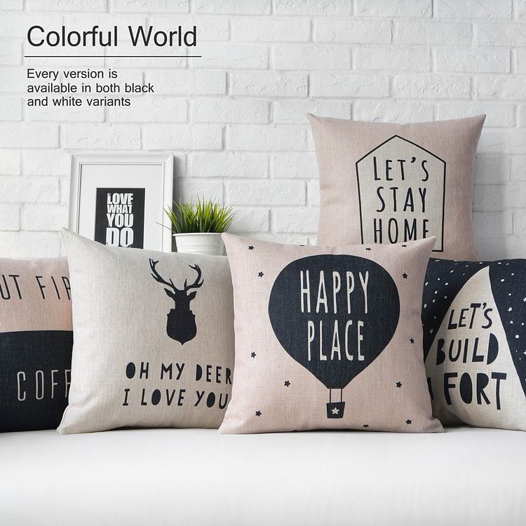 Nordic Modern Decorative Sofa Pillows Black White Geometric