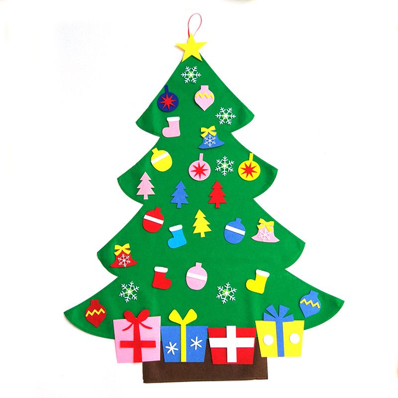 Acquista Nuova Vendita Calda Bambini Fai Da Te Feltro Albero Di Natale Set Con Ornamenti Bambini Regalo Porta Del Bambino Parete Appeso Decorazione Artigianale Di Natale In Eta Prescolare A 8 88