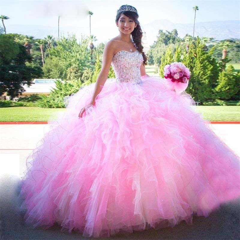 pink puffy ball gown