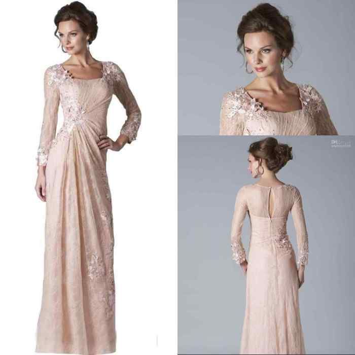 mother of the bride long sleeve dresses