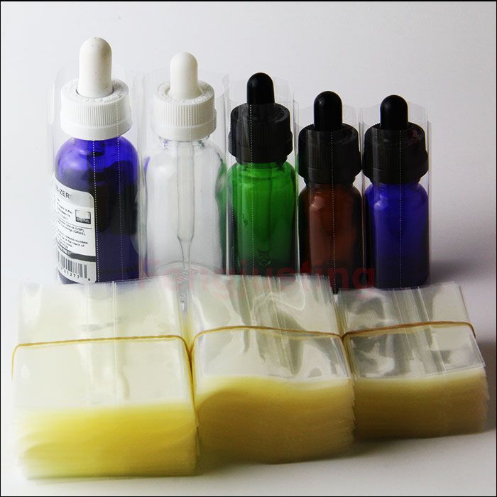 Heat Pvc Shrink Wrap Seals For 10ml 15ml 20ml 30ml E Liquid E Juice Glass Dropper Bottles Pvc Shrink Wrap Bottle Label Clear Heat Shrinkable E Juice Bottles Empty Plastic Bottles From