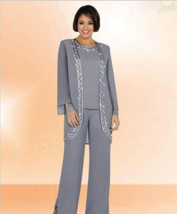 Acquistare 2016 Grigio Madre Pantaloni Vestiti Dello Sposo Sposa Le Donne  Ladies Lunghezza Caviglia Maniche Lunghe Plus Size Abiti Da Sposa Formale  Abiti Economico | Consegna Veloce E Qualità | It.Dhgate