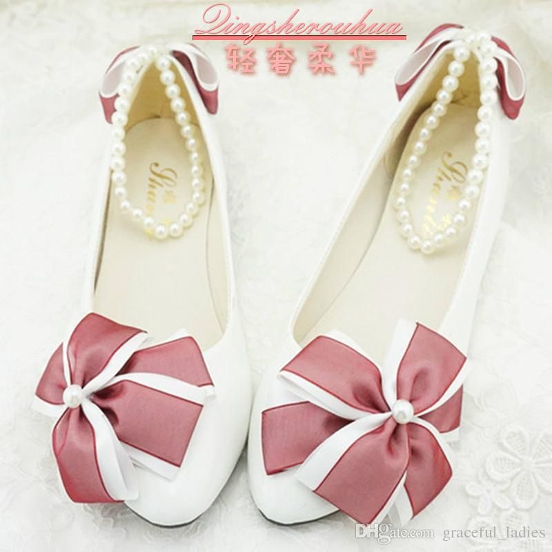 burgundy low heel wedding shoes