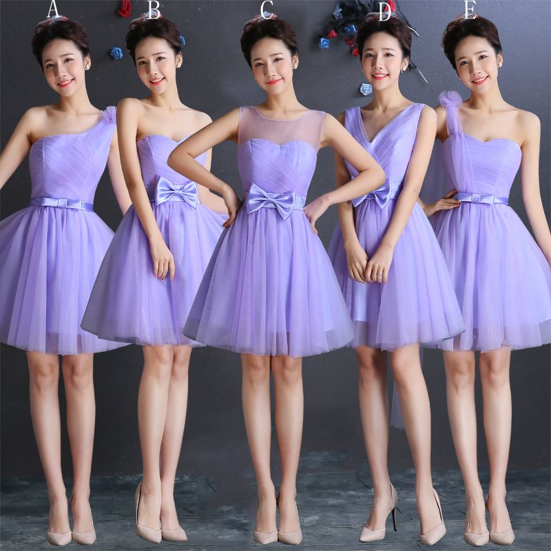 Short lavender bridesmaid dresses Clearance