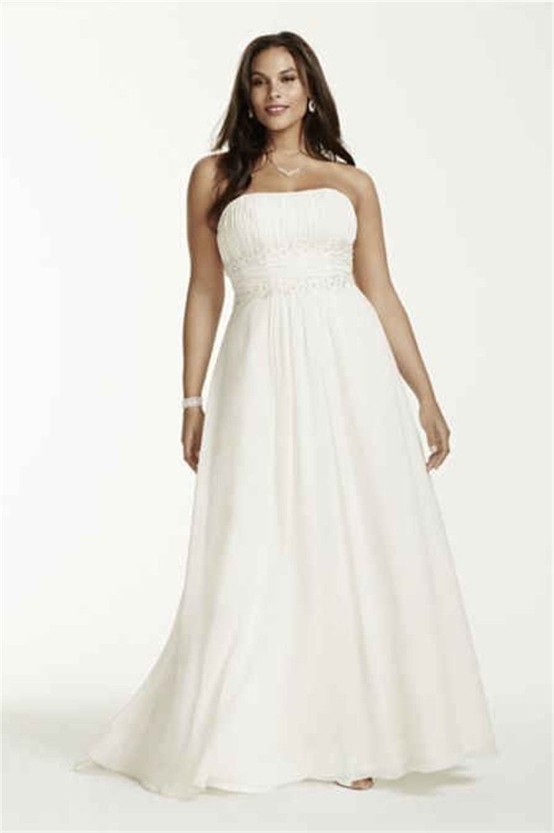 strapless chiffon wedding dress