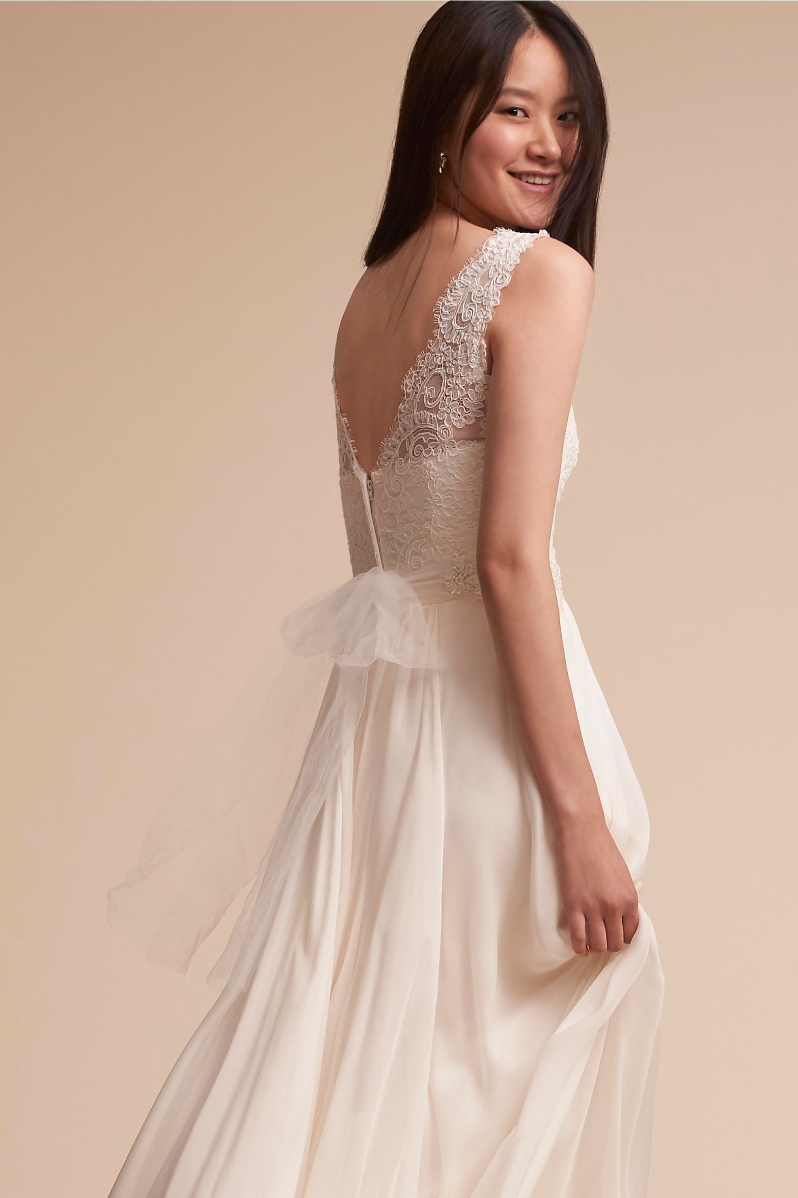 Simple A Line Lace Chiffon Bridesmaid Dresses Summer Beach Garden