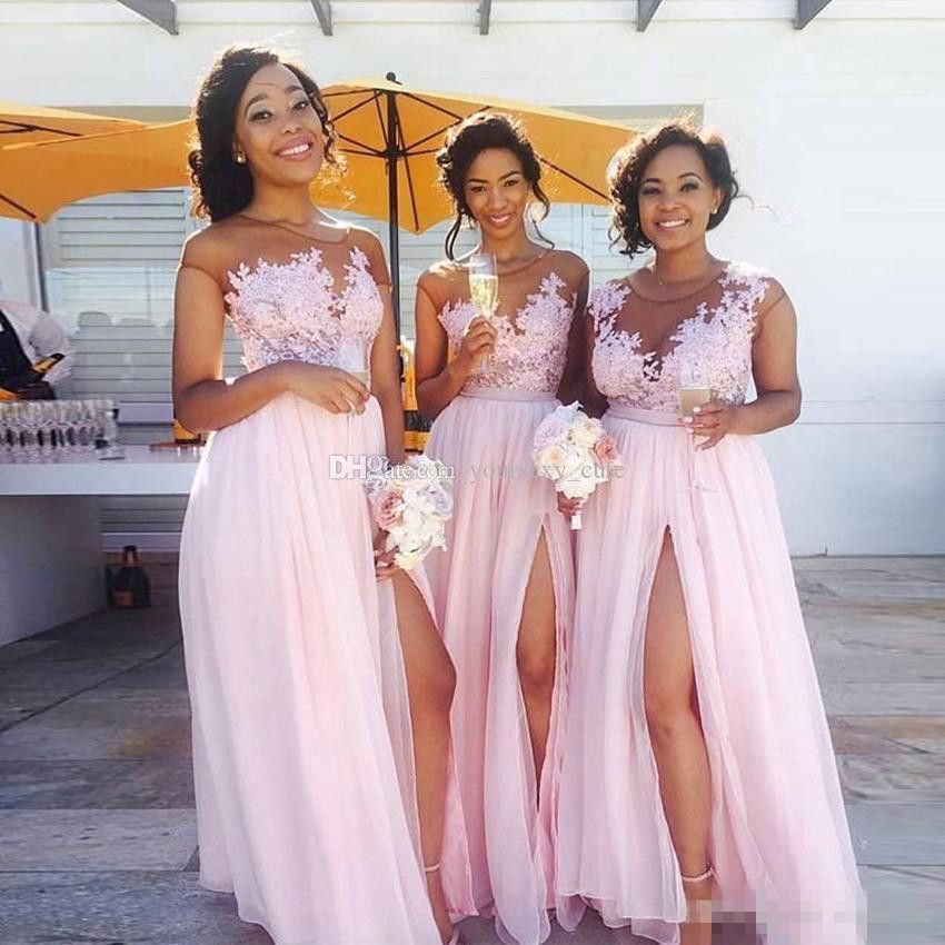black flowy bridesmaid dresses