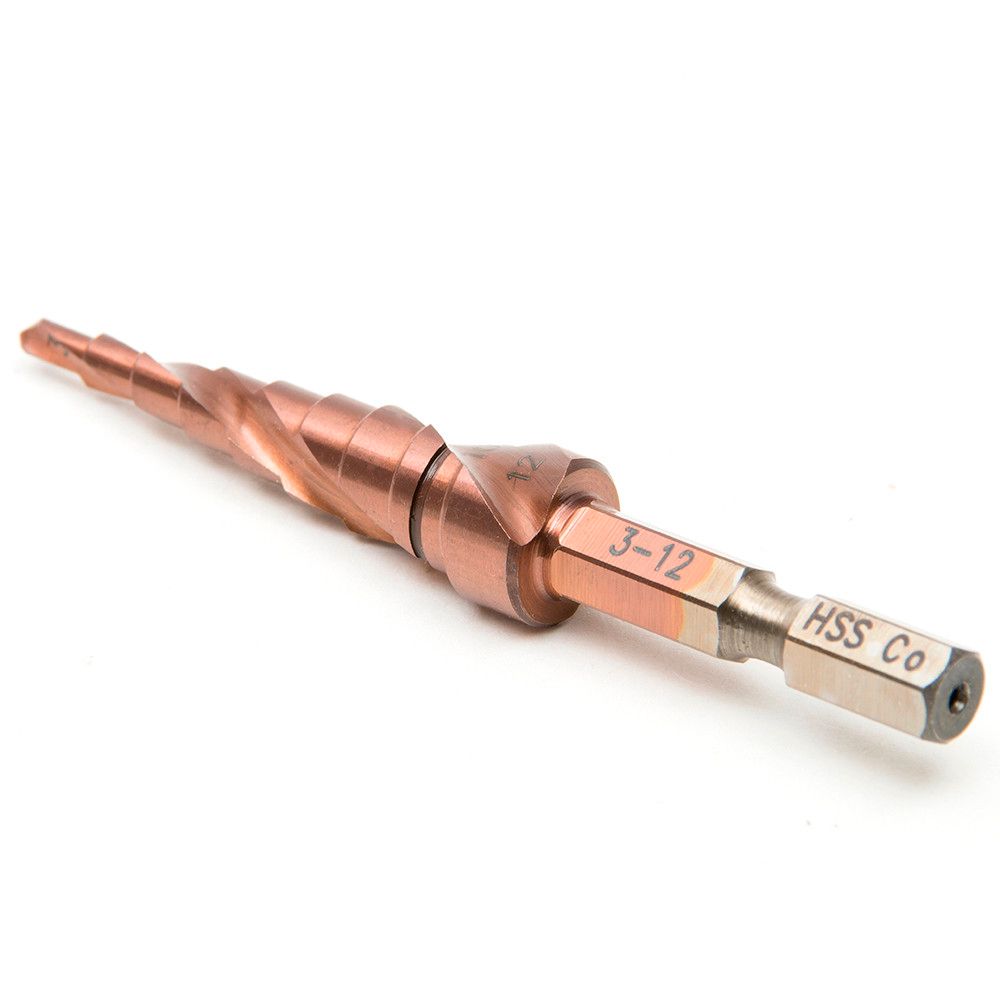 4-12 mm High Speed Steel Step Drill Bit 5 Steps Cone Drill Hole Grooves Tool Kit