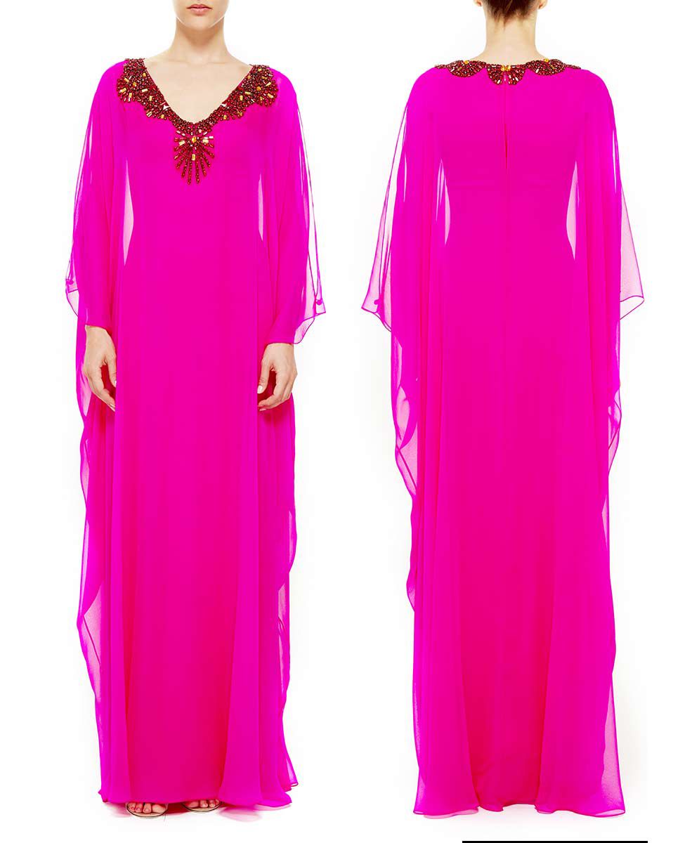 2016 Beaded Embellishment Caftans Arabic Dresses Dubai Kaftan Abayas ...