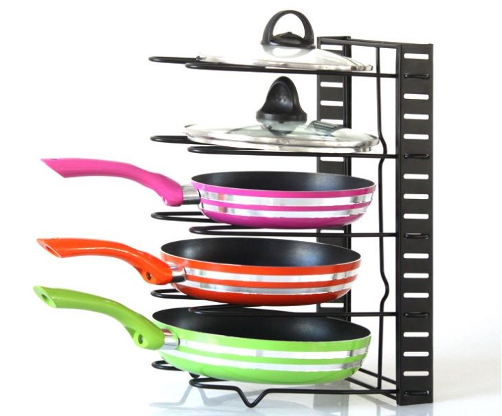 Pan Organizer Rack Kitchen Storage Shelves Pot Holder For