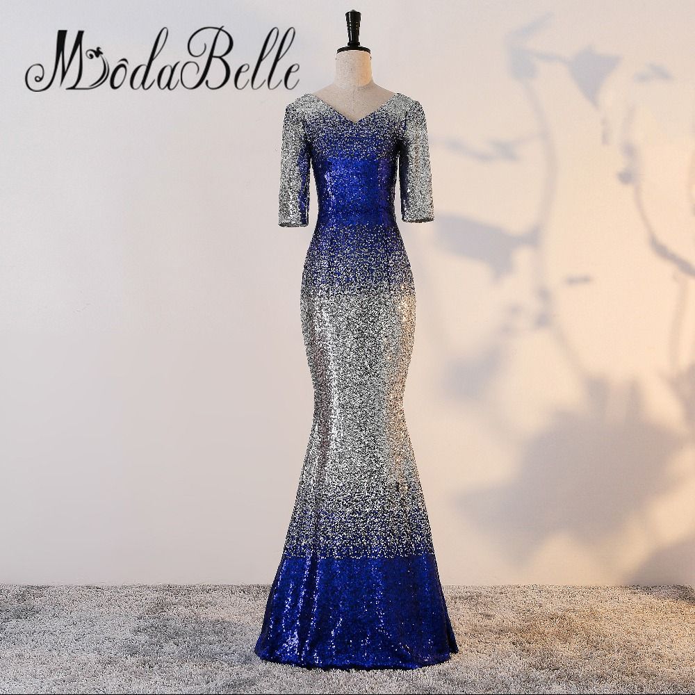 silver with royal blue dress
