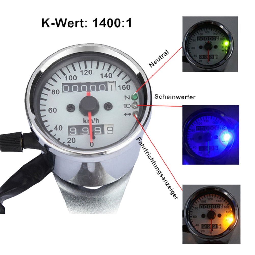 Universal Motorcycle Speedometer Odometer Gauge Atv Bike Scooter Backlit Dual Speed Meter With Led Indicator Dc 12v 0 160km H Motorbike Helmets Online
