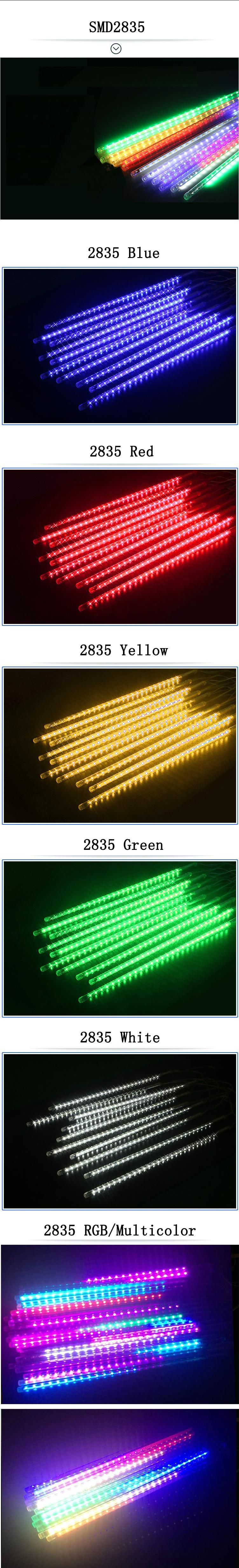 LED Meteor Tube 30cm 50cm 80cm Two Side Meteor Shower Lights Waterproof