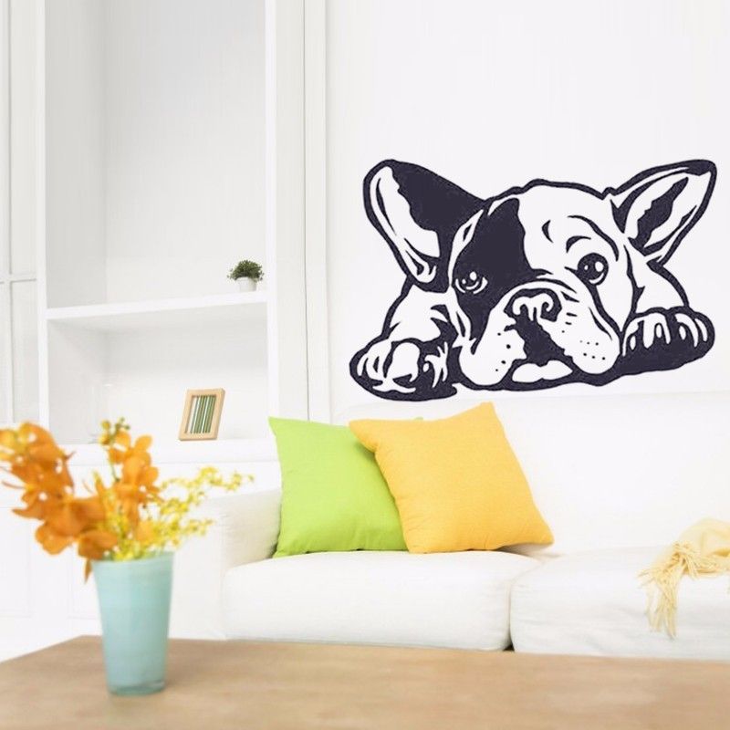 French Bulldog Dog Wall Decals Vinyl Wall Sticker Home Decor French Interior Wall Art Mural Design Preferred Nursery Room 38 60 Cm From Onlinegame 16 99 Dhgate Com