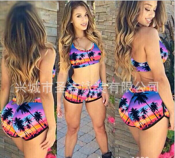 bathing suit shorts and top