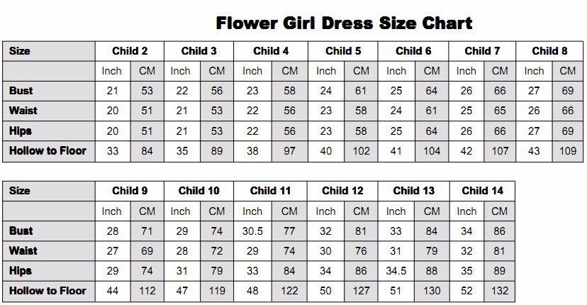 Size Chart Inches To Cm