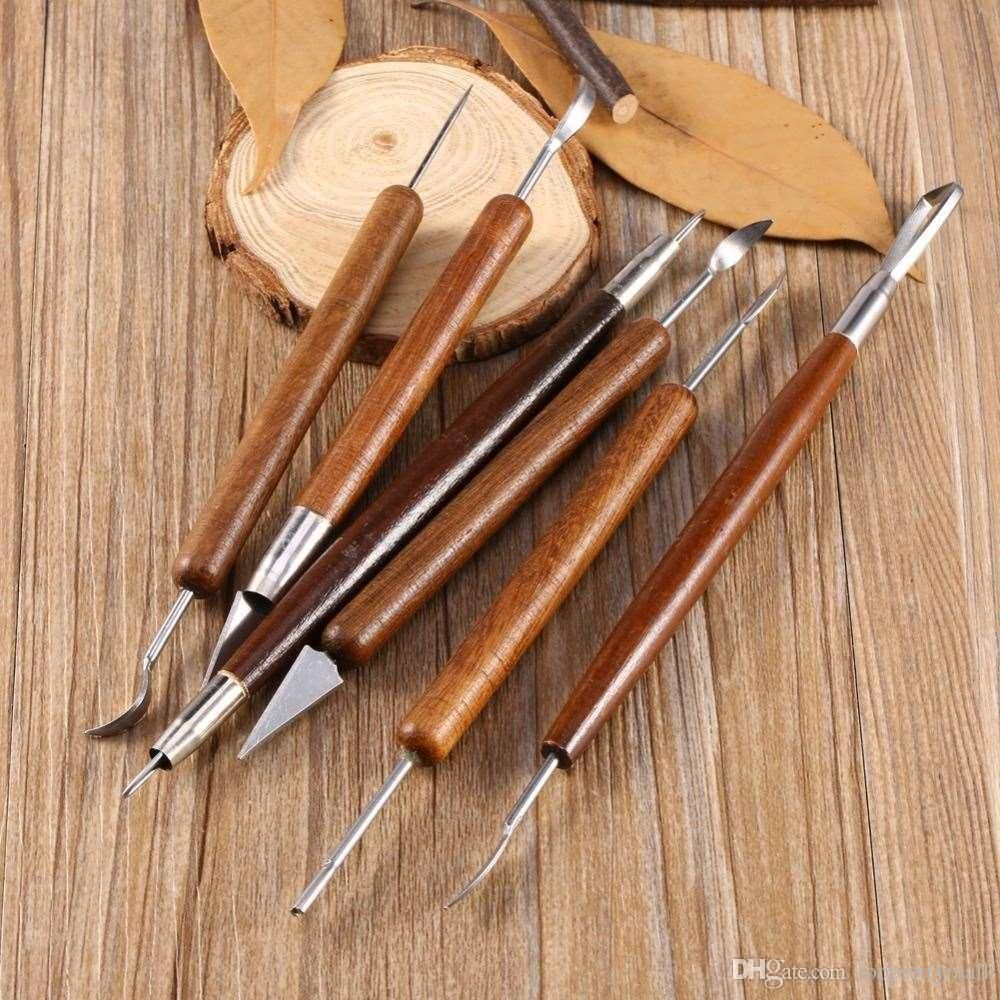 6pcs Clay Sculpting Set Wax Carving Pottery Tools Shapers Polymer Modeling UK