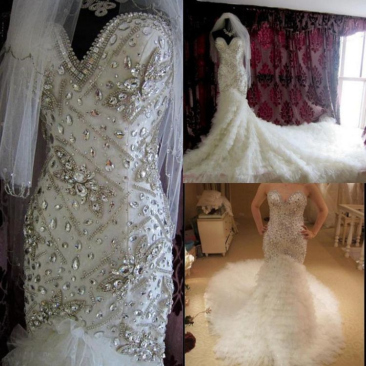 straight wedding dress with train