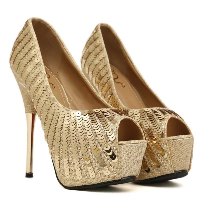 classic fit first rate new products 2018 High Heels Gold Sequins High Heels Fish Mouth Shoes ... classic fit first rate new products 2018 High Heels Gold Sequins High Heels Fish Mouth Shoes ...