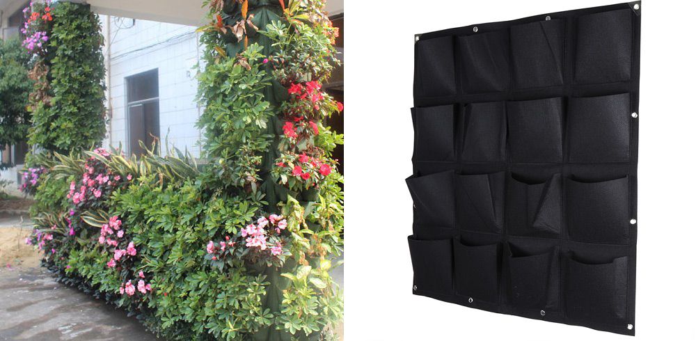 2020 16 Pockets Vertical Gardening Flower Herbs Pot Planting Bag Pockets Vertical Gardening Flower Herbs