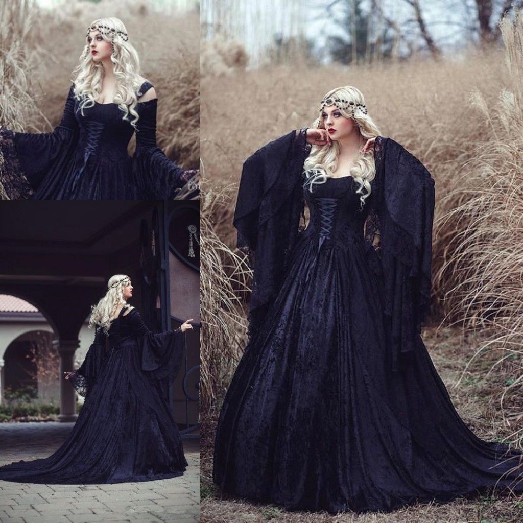 Size Retro Gothic Wedding Dresses High 