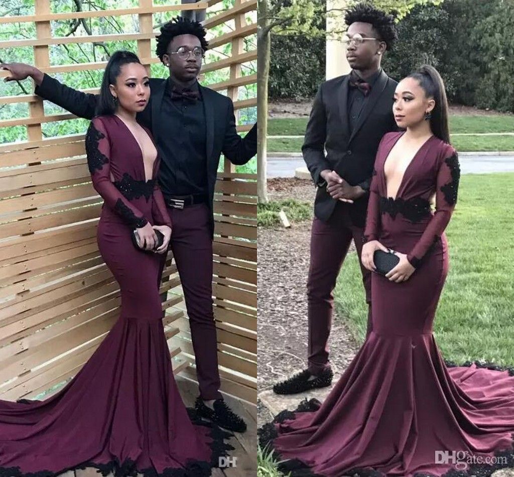 burgundy and black prom