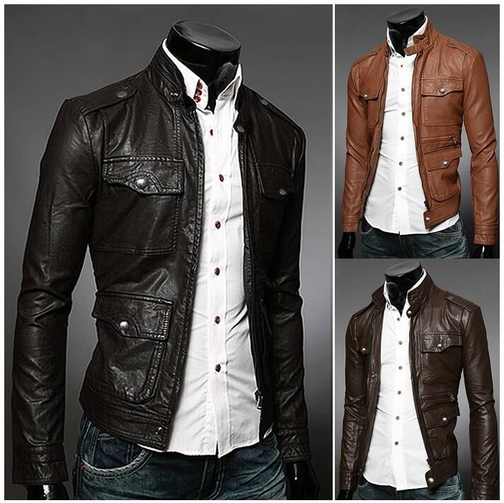 homens de jaqueta de couro