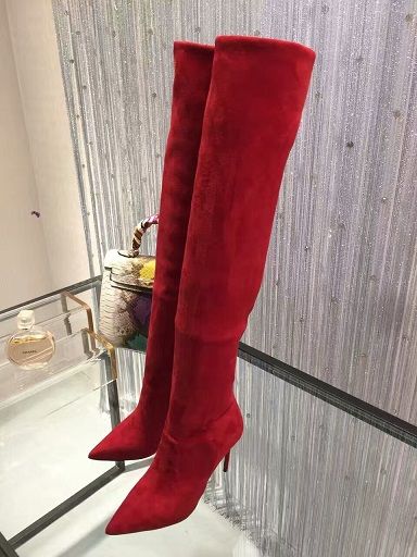 red suede over the knee boots