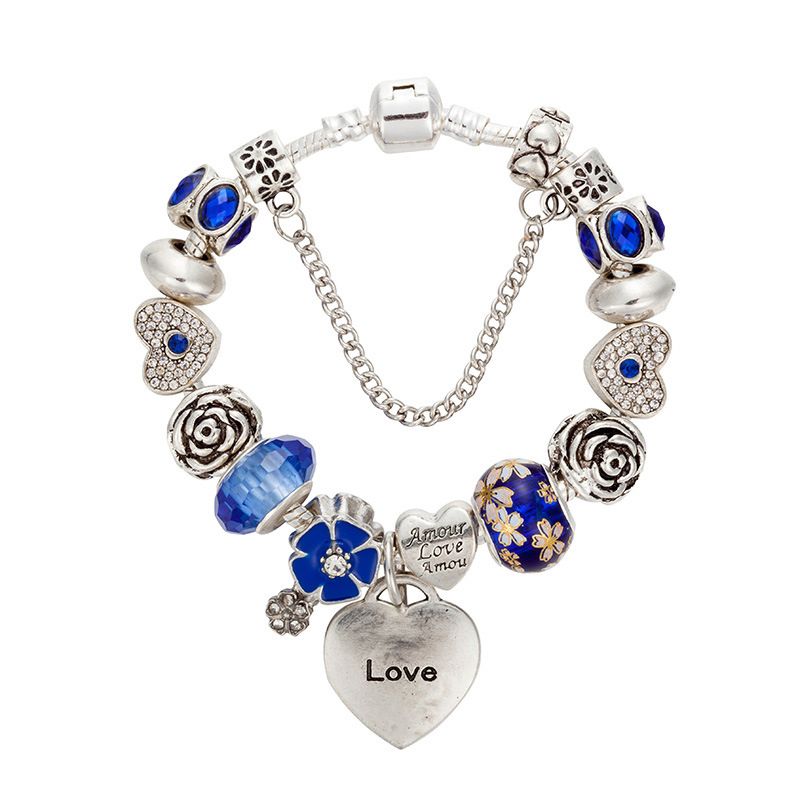 Charm Bracelets Silver Plated Bangle 