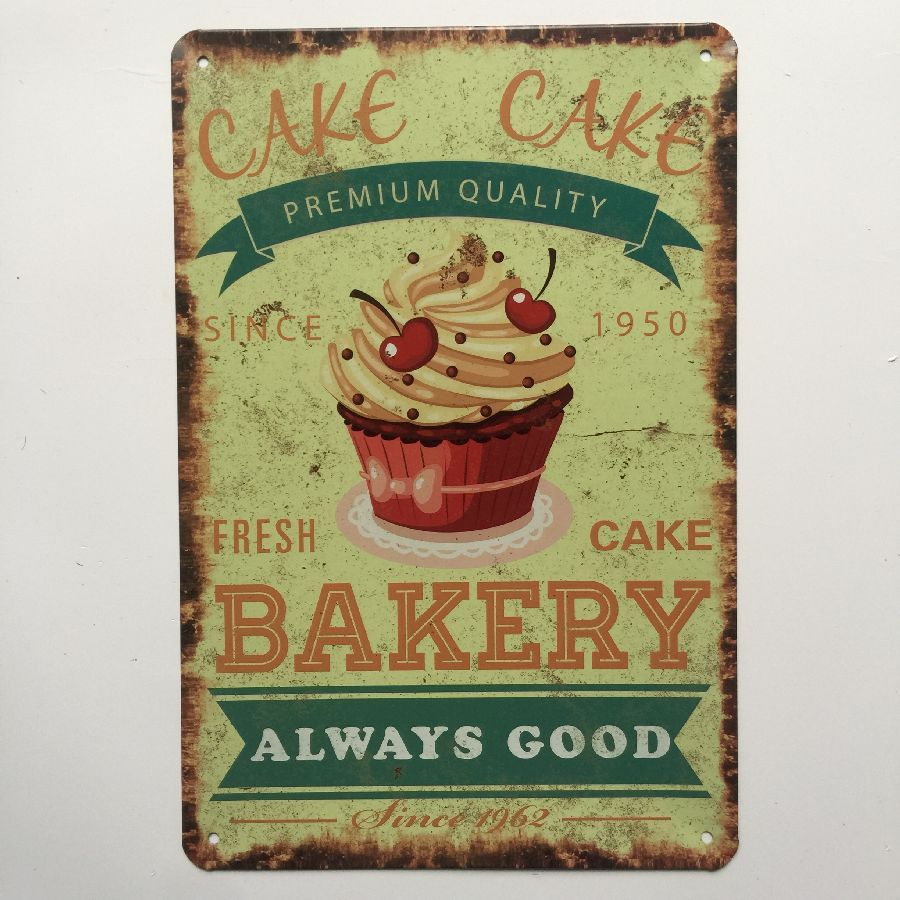 Tin Sign Retro Cupcakes