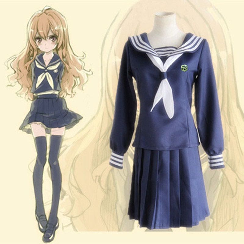 Japanese Anime Toradora ! TIGER x DRAGON ! Cosplay Aisaka Taiga for Girls Costume Top + Skirt +Tie per set Japanese Anime Toradora ! TIGER x DRAGON ! Cosplay Aisaka Taiga for Girls Costume Top + Skirt +Tie per set