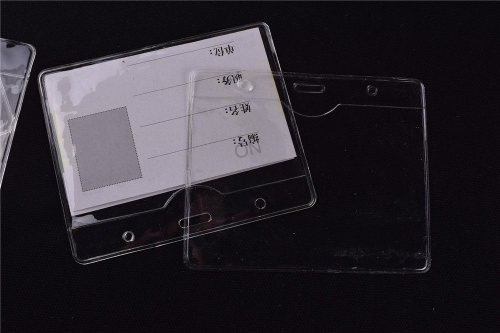 Clear Plastic Horizontal Name Tag Badge Id Card Holders