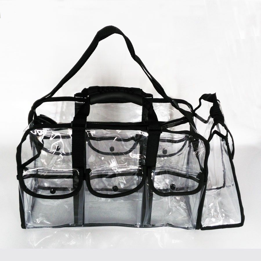 clear makeup bag with handle