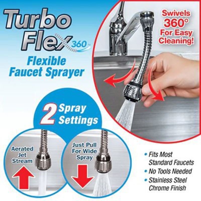2019 Turbo Flex 360 Sink Faucet Sprayer Jet Stream Or Spray 6