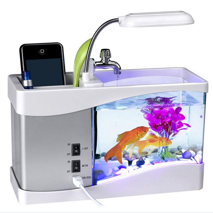 2020 6 Led Light Lcd Clock Display Usb Desktop Aquarium Mini