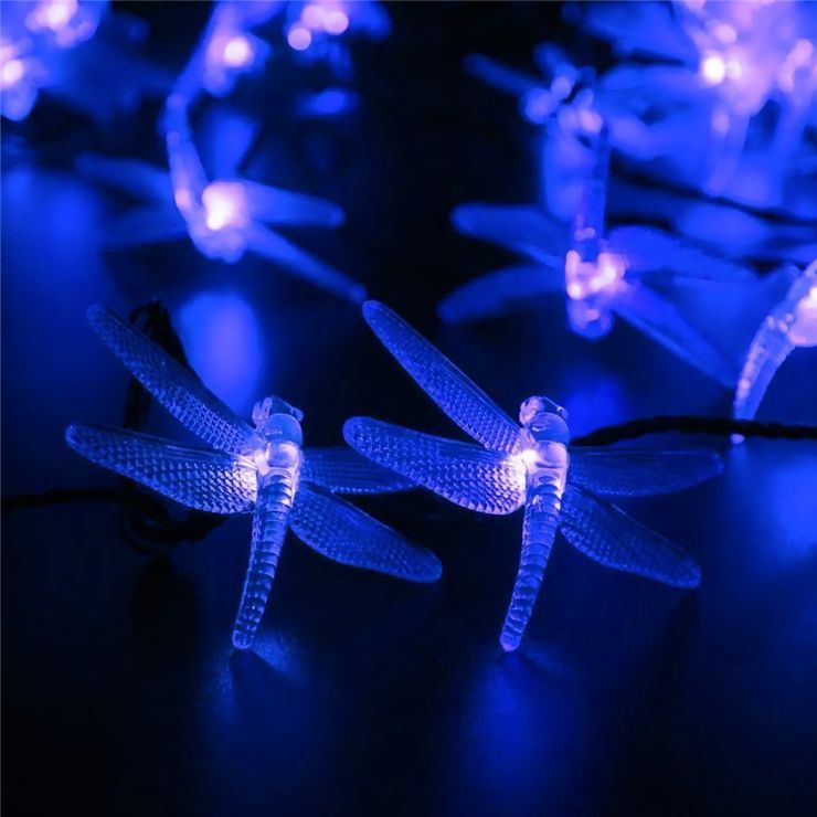 Solar Powered 20LED Dragonfly Fairy String Light Garden Lamps Outdoor Decor US Solar Powered 20LED Dragonfly Fairy String Light Garden Lamps Outdoor Decor US