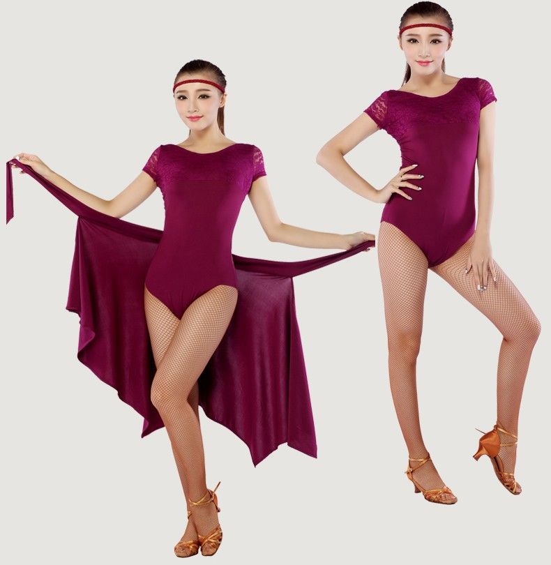 Falda de baile latino para mujer Rojo / Rosa / Negro / Púrpura / Leopardo Dama Cha Cha / Rumba / Samba / Tango / Danza latina Salsa Danza Faldas