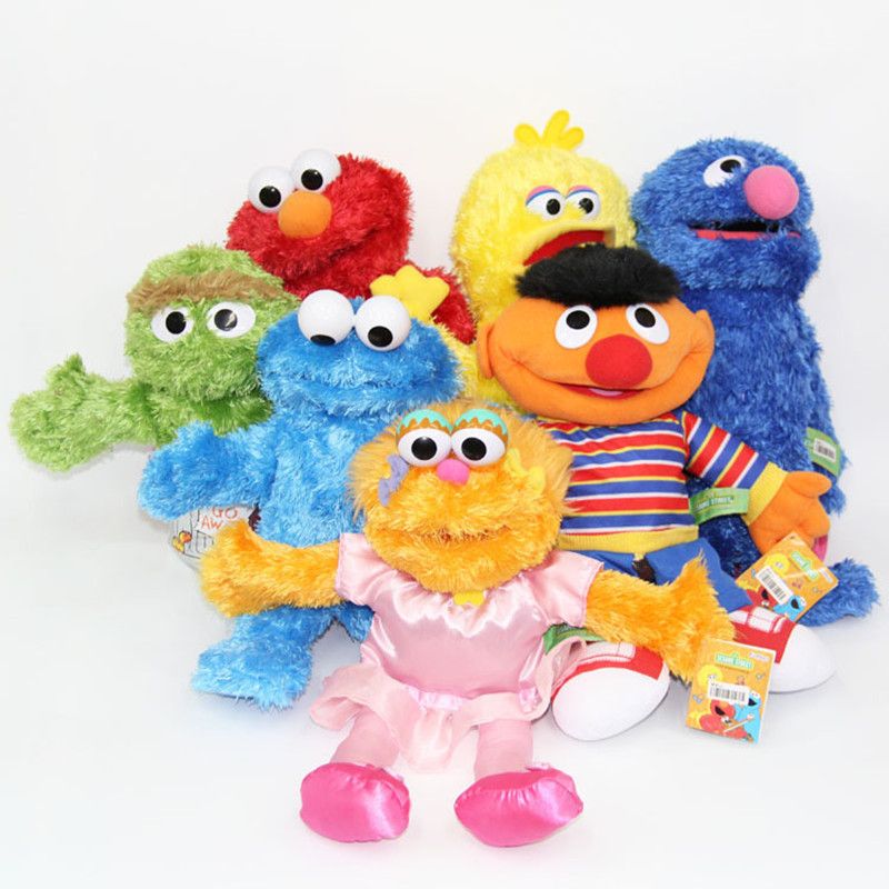 Compre Sesame Street Elmo De Peluche De Juguete Big Bird Cookie Zoe Monster Sueño Almohada Regalo De Cumpleaños Hora De Dormir Originales De Peluche Suave Anime Muñeca De Peluche 35 40 CM