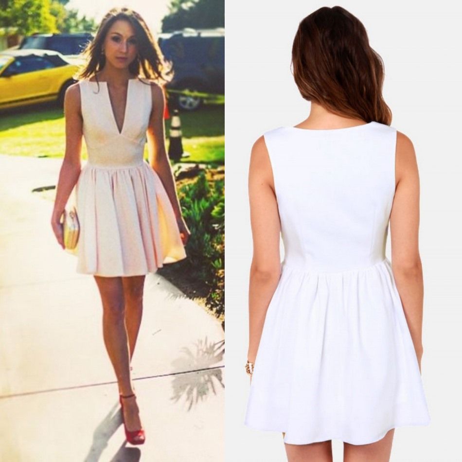 simple white party dress