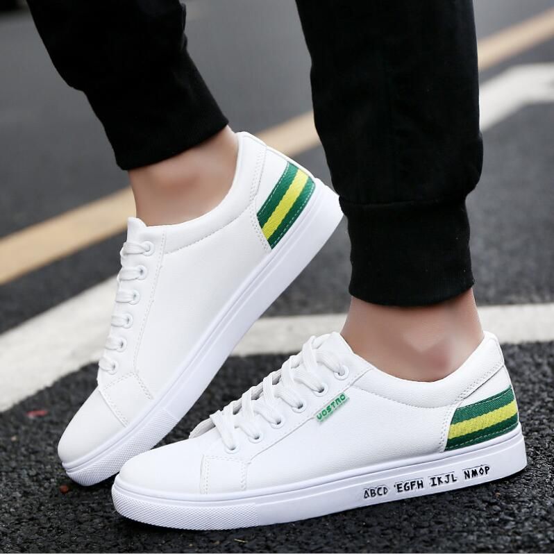 branded white shoes