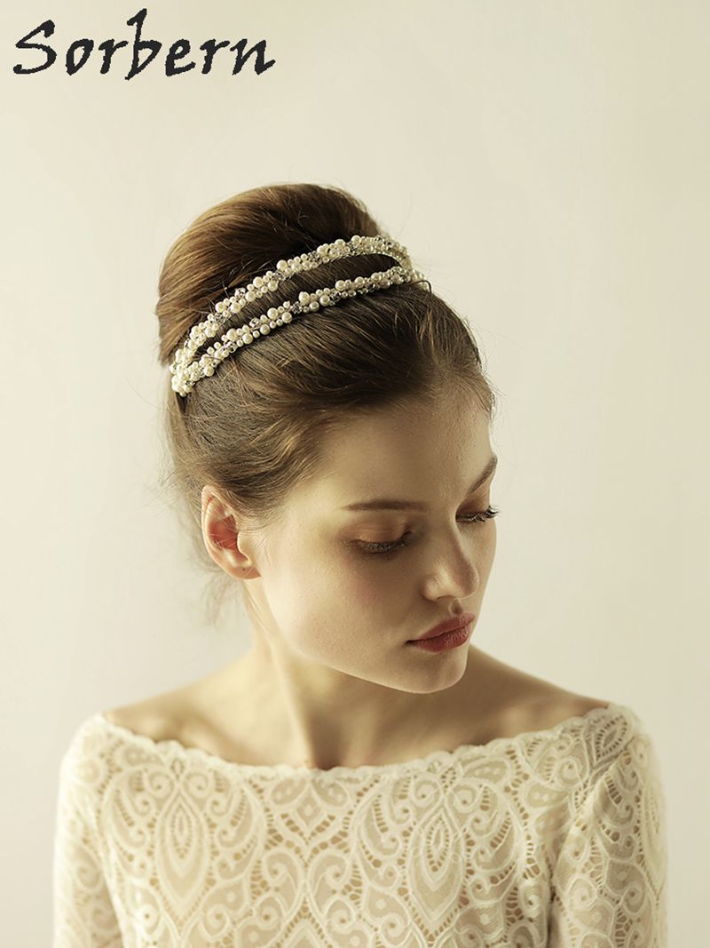Sorbern Elegant Silver Gold Headbands Headpiece Crystal Wedding