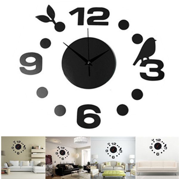 2018 New Fashion Modern Design 3d Alloy Mirror Surface Diy Large 2018 New Fashion Modern Design 3d Alloy Mirror Surface Diy Large Wall Clock Home Office Room Decor Sticker Round Clocks From