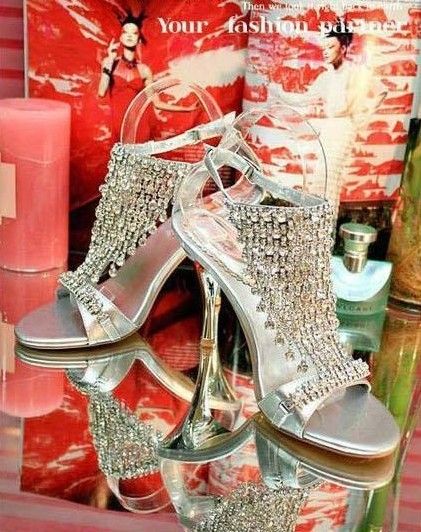 crystal evening shoes