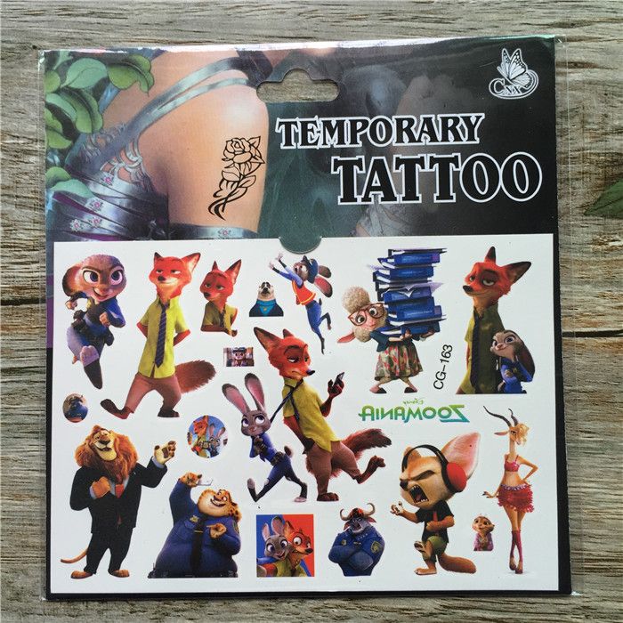 3d Zootopia Tatuajes Temporales Pegatinas De Dibujos Animados