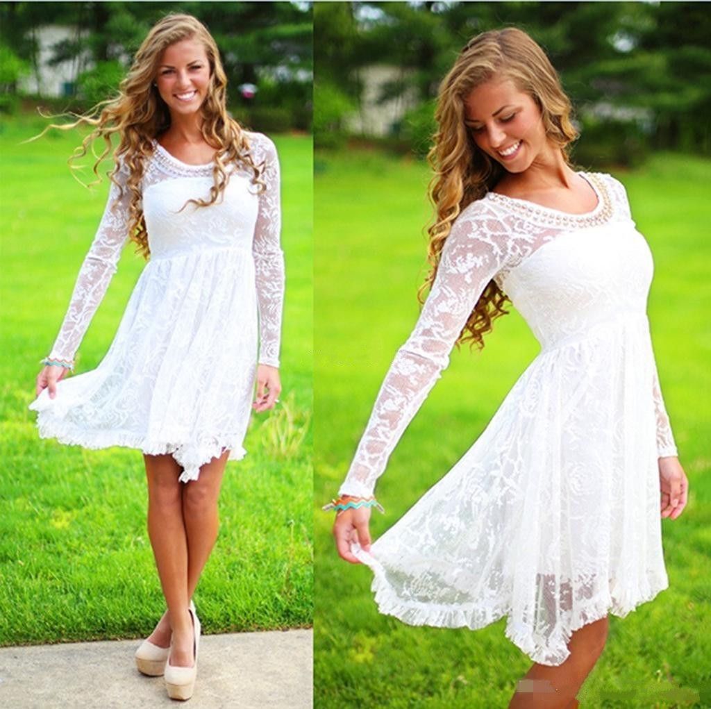 off white casual wedding dresses