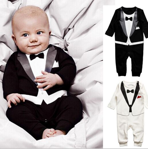 2020 Black And White Printing Gentleman Suit The Baby Suit Long Climb
