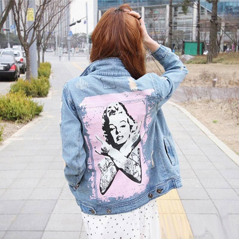 Acquistare 2017 Donne Giacca Di Jeans Strappati Disegno Del Foro Marilyn  Monroe Delle Donne Di Stampa Del Tutto Fiammifero Jeans Tuta Sportiva  Cappotti Economico | Consegna Veloce E Qualità | DHgate Italy